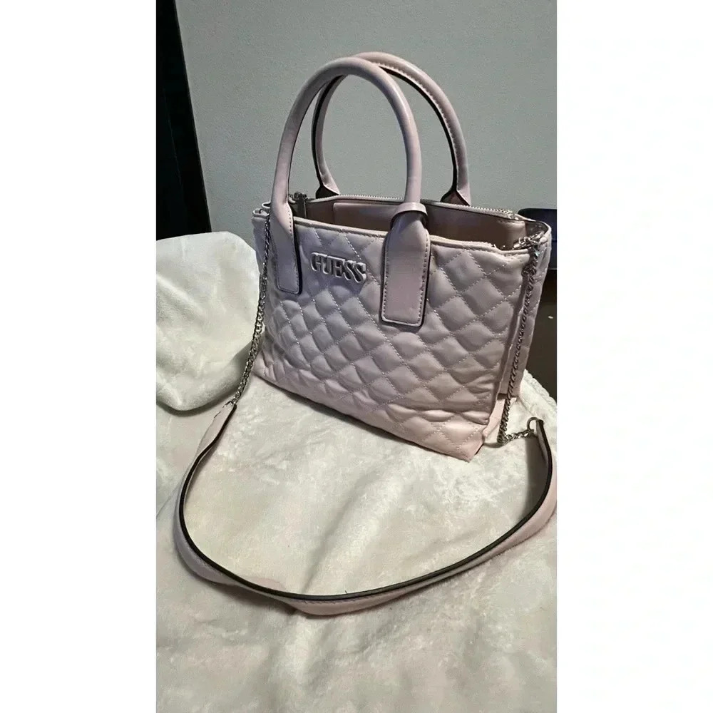 GUESS Quilted Blush Pink Bag - Picture 2 of 6
